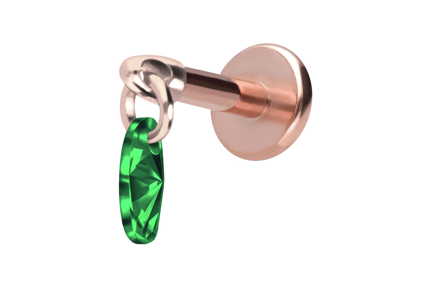 Titan Labret Piercing mit Innengewinde KRISTALLOVAL